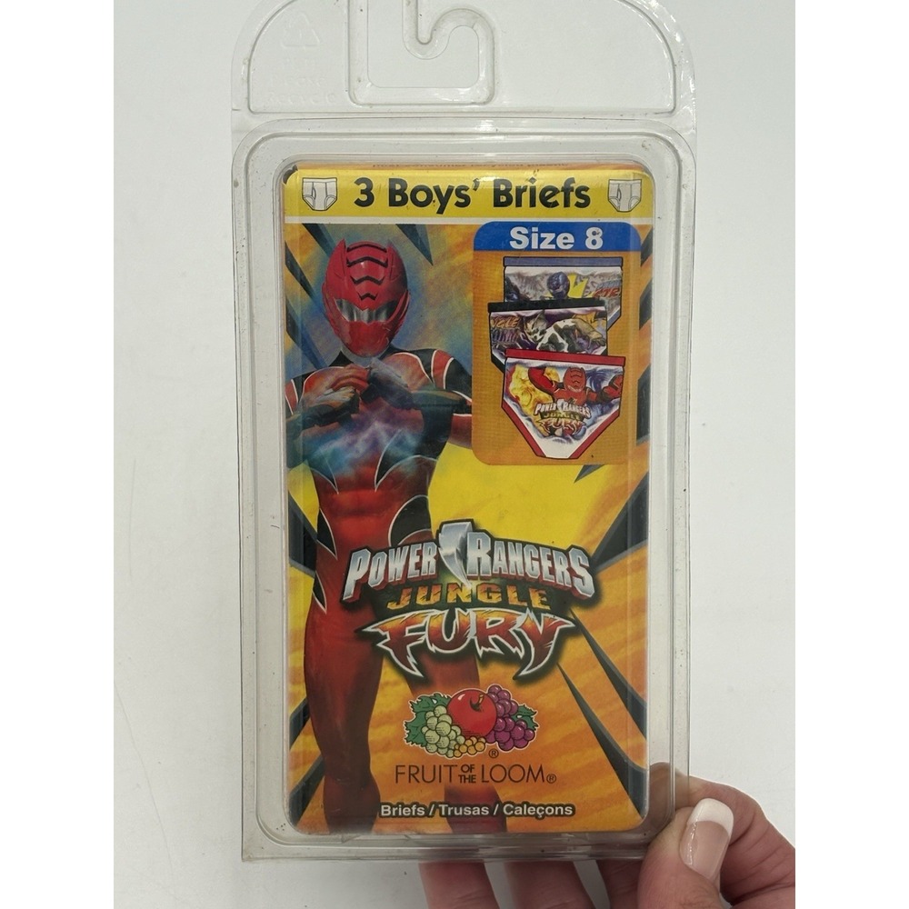 VTG 2007 Power Rangers Jungle Fury Boys Briefs Sz 8 FRUIT OF THE LOOM FUNPALS‎